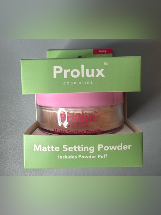 Other - Prolux Matte Setting Powder with puff in color ivory - Pink & Light Beige